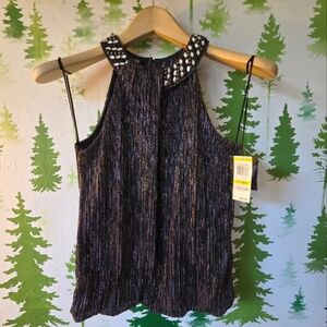 Alfani Sleeveless Halter Shimmery Top